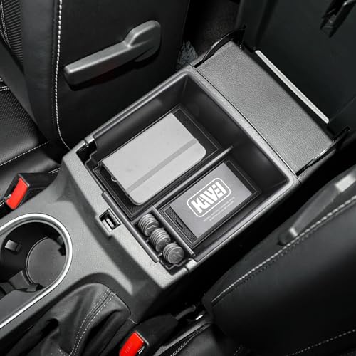 Center Console Organizer Compatible with Ford Ranger 2019 2020 2021 2022 2023 XL XLT Lariat Accessories, Armrest Storage Box Secondary Insert Tray, Black