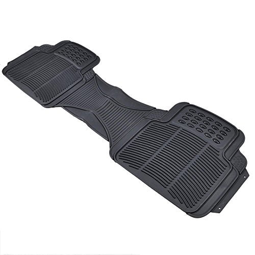 BDK Heavy Duty Rugged Ridged Complementary Rubber Rear Floor Mats Liners, All Weather Protection, Designed for Trucks Cars Sedan SUV