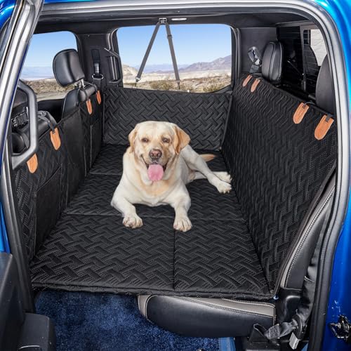 Dog Back Seat Extender for Truck,Truck Dog Seat Cover Back Seat,Dog Hammock for Truck,Hard Bottom Seat Extender,Pet Seat Covers for F150/RAM1500/Silverado - color: Black, size: XL-for Full Size Truck