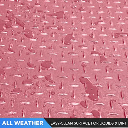 PIC AUTO Heavy Duty Cargo Liner, Trimmable All-Weather Rubber Trunk Mat for Cars, SUVs, Vans & Trucks, Anti-Slip Backing, Durable Protection, Large, Pink - color: Pink