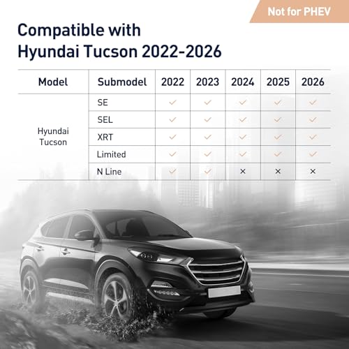 Floor Mats & Cargo Liner for 2022-2025 2026 Hyundai Tucson (Gas Models Only).All-Weather TPE Floor Liners Full Set,Custom Fit for SE SEL Limited XRT,Not for Hybrid or PHEV
