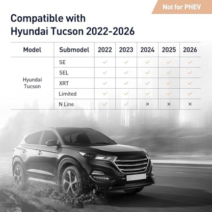Floor Mats & Cargo Liner for 2022-2025 2026 Hyundai Tucson (Gas Models Only).All-Weather TPE Floor Liners Full Set,Custom Fit for SE SEL Limited XRT,Not for Hybrid or PHEV