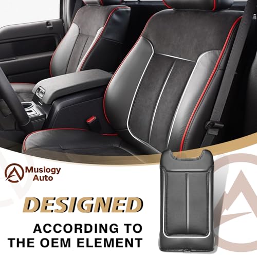 Center Console Armrest Cover Fit for Ford F-150 F150 2009-2014 Accessories, Comfort Armrest Pad Console Lid Cushion Vegan Leather Regular Thick(Bucket Seat ONLY) - size: 2) 09-14 |F150| Bucket Seat, Regular