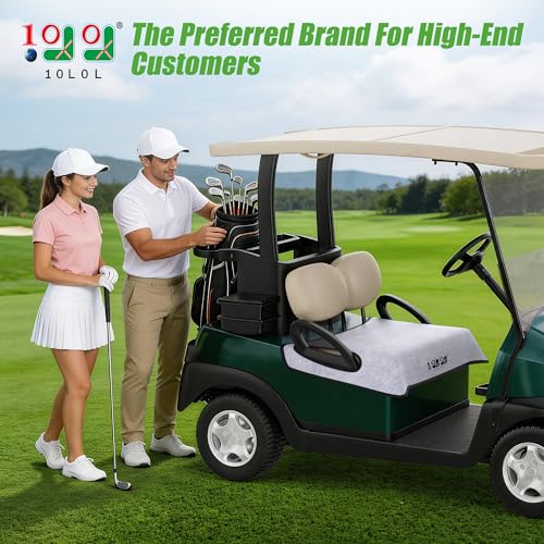 10L0L Universal Golf Cart Seat Covers/Seat Blanket for EZGO TXT/RXV & Club Car DS/Precedent, Breathable Seat Towel/Seat Cushions with Non-Slip Backing, All-Season Comfort (Not for Yamaha) - color: Light Gray