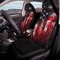 American Flag Print 2 Pcs Car Seat Cover for Front Seats, Tie Dye Printed Non-Slip Car Front Seat Covers Compatible with Airbag, Universal Fits Cars Interior Accessories - color: Black and Red - American Flag Tie Dye
