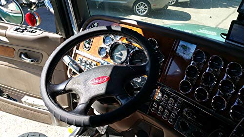 Cameleon Cover Silicone Semi-Truck Steering Wheel Cover Fits 16" 17" 18" 19" Steering Maximum Grip, Black