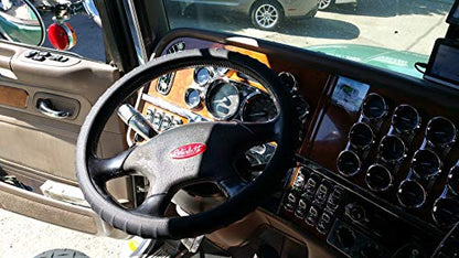 Cameleon Cover Silicone Semi-Truck Steering Wheel Cover Fits 16" 17" 18" 19" Steering Maximum Grip, Black