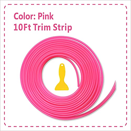 TIKUN TECH Pink Car Interior Decorative Molding Door Panel Dashboard Gap Trim Strip (10Ft) - size: 10ft