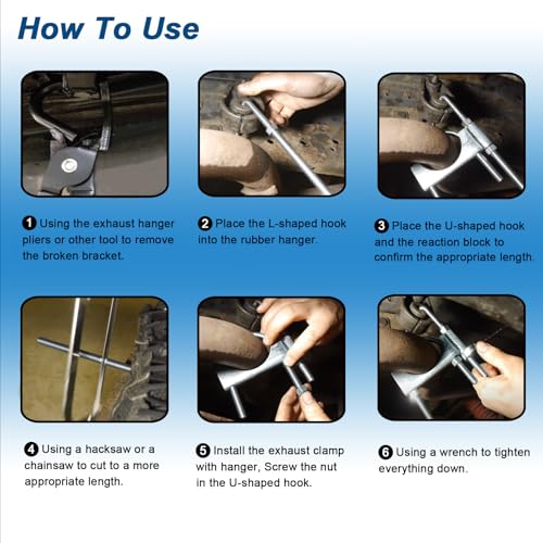 2" Universal Exhaust Clamp With Hanger, Muffler Hanger Exhaust Pipe Hanger for Cars, Trucks - size: 2"