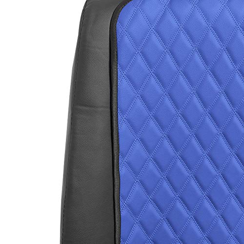 FH Group Car Seat Cushion – Faux Leather Single Front Seat Cover with Front Pockets, Airbag Compatible, Universal Fit Car Seat Cushion for Driver or Passenger Seat, SUV, Truck, Sedan & Van – Blue - color: Blue, style: Front Set
