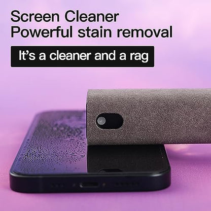 2 Pcs Screen Cleaner Kit, 3-in-1 Touchscreen Mist Cleaner Spray Bottle Tool & Microfiber Cloth for Phone/Laptop/Tablet/TV/Monitor/Car Screens(Grey) - color: 2 Pcs-Grey