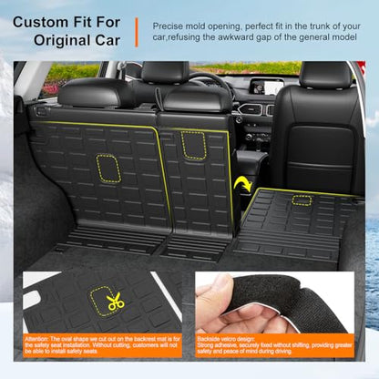 powoq Backrest Mat Compatible with 2017-2025 Mazda CX-5 Cargo Liner Back Seat Protector Replacement for 2017-2019 2020 2021 2022 2023 2024 2025 Mazda CX-5 Accessories(Fit 2017-2024, Rear Backrest Mat)