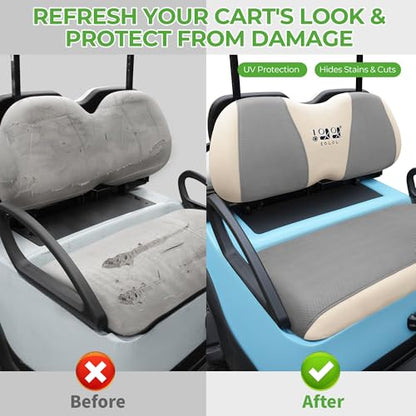 10L0L Golf Cart Seat Covers, Super Comfort Cooler Than Vinyl Seat Cover, Front and Rear Seat Cover for Yamaha EZGO Club Car, No Drilling Breathable Mesh Bench Seat Blanket, Machine Washable - color: Dark Gray + Beige, style: Front Seat - For Yamaha & Club