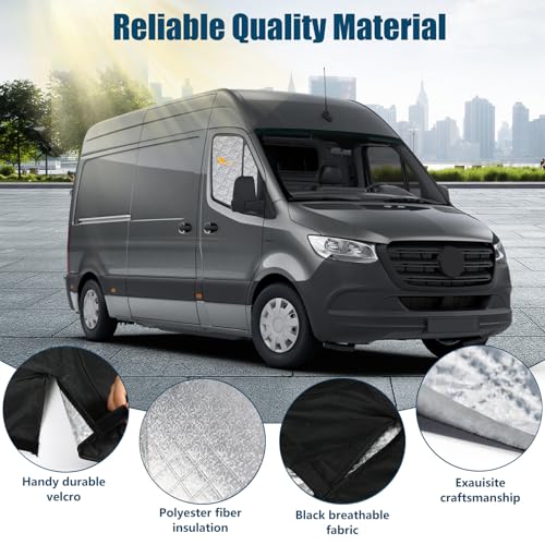 Front Side Window Sun Shade Customized for Mercedes Sprinter VS30 Van 2019-2026, 2PCS Foldable Window Sunshade Sun Protector for Side Windows Reflect UV Privacy Protection - color: Side Window