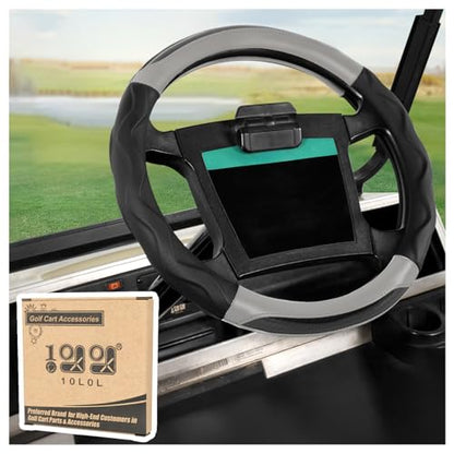 10L0L Golf Cart Steering Wheel Cover for Yamaha, Club Car DS & Precedent 1981-up, 14 Inch Black Gray - color: Black Gray