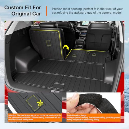 powoq Floor Mats Compatible with 2016-2021 Tucson Floor Liner Cargo Mat TPE Back Seat Protector Replacement for 2016 2017 2018 2019 2020 2021 Tucson Accessories (Trunk Mat+Backrest Mat+Floor Mats) - size: Compatible with Hyundai Tucson | 2016-2021