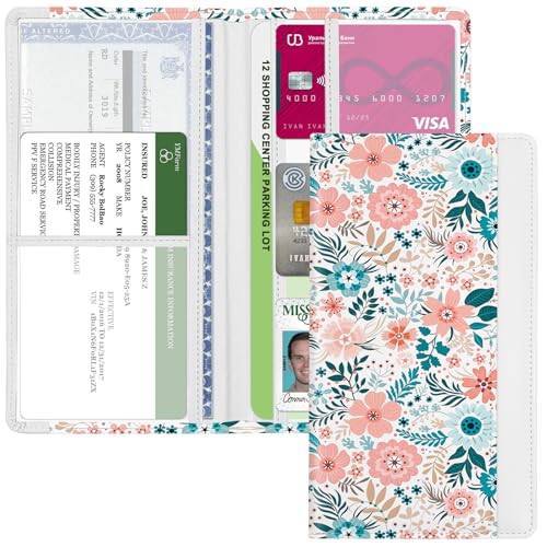Car Registration and Insurance Holder, Auto Truck Document Holder with Magnetic Shut, Vehicle Glove Box Car Organizer, Interior Car Accessories for Women Men (Daisy) - color: Daisy
