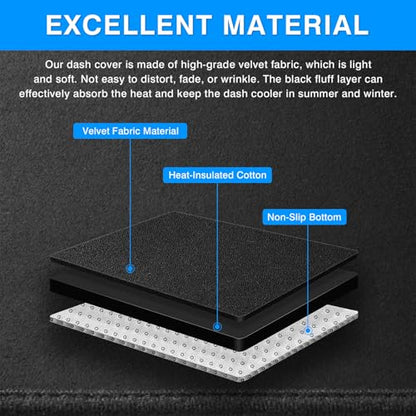 Autorder Dashboard Cover Mat for 2024 2025 2026 Toyota Tacoma / 2025 2026 Toyota 4runner Accessories Dash Cover Upgrade Velvet Dash Mat UV Rays Protector - size: 2024-2026 Toyota Tacoma