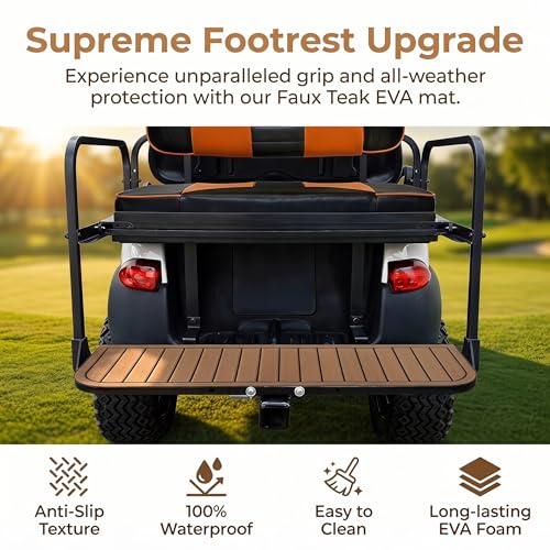 Golf Cart Rear Seat Kits Floor Mat,Fit for YA/EZGO RXV/TXT/Club Car DS/Precedent/Star Car/Excar/Icon, Anti-Skid Mat EVA Environmentally Friendly Materials for Mosts Golf Carts. - color: Brown