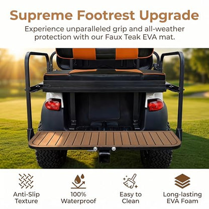Golf Cart Rear Seat Kits Floor Mat,Fit for YA/EZGO RXV/TXT/Club Car DS/Precedent/Star Car/Excar/Icon, Anti-Skid Mat EVA Environmentally Friendly Materials for Mosts Golf Carts. - color: Brown