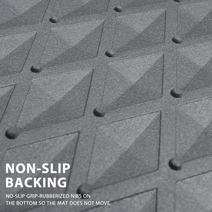 CAR PASS Gray Rubber Car Mats, All-Weather Floor Mats Full Set Durable Anti-Slip 3D Rhombus Waterproof Automotive Pad Trim to Fit Liner Universal Fit for Sedan SUV Truck Van, 4 Pcs All Gray Rubber - color: Gray
