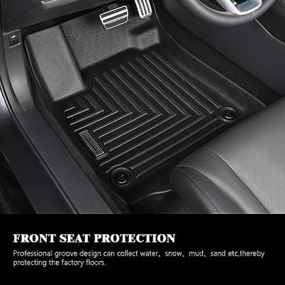 Floor Mats & Cargo Liner for 2025 2026 Kia Carnival Hybrid MPV (Hybrid 8 Passenger Models Only),TPE All Weather Rubber Car Mats(Trunk Mat+Backrest Mat+Floor Mat) - size: 2025 2026 Carnival Hybrid 8 Seats Full Set