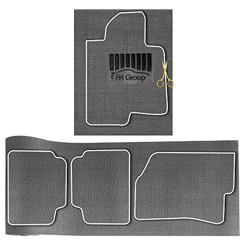 FH Group Car Floor Mats - DIY Ultra Waterproof Trimmable Non-Slip Vinyl Floor Mats, Solid Gray