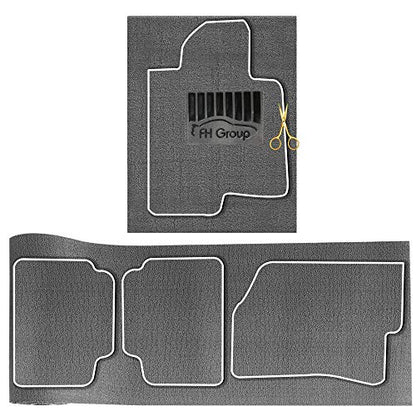 FH Group Car Floor Mats - DIY Ultra Waterproof Trimmable Non-Slip Vinyl Floor Mats, Solid Gray