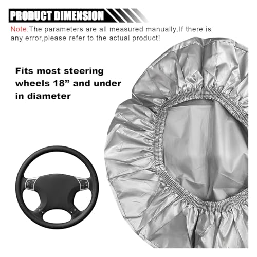 Car Steering Wheel Cover Sun Shade, Anti-Heat Steering Wheel Protector, Universal 18 Inch Auto Steering Wheel Sun Block Cover, Steering Wheel Shield Accessories for Most Car Truck SUV (Silver) - color: Silver