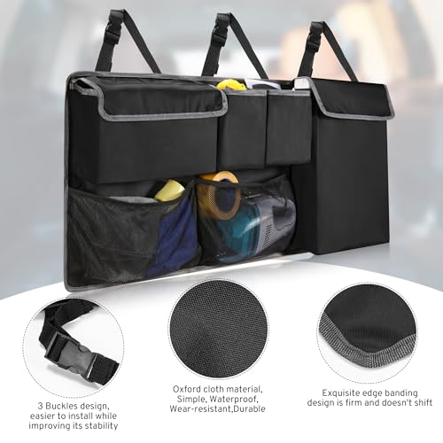 XHRING Car Trunk Organizer Backseat Hanging Storage Bag for Toyota Rav4 4Runner Sienna Highlander Corolla Cross Sequoia Venza Yaris SE XSE LE Hybrid XLE Limited Platinum SUV Accessories 2000-2025 2026