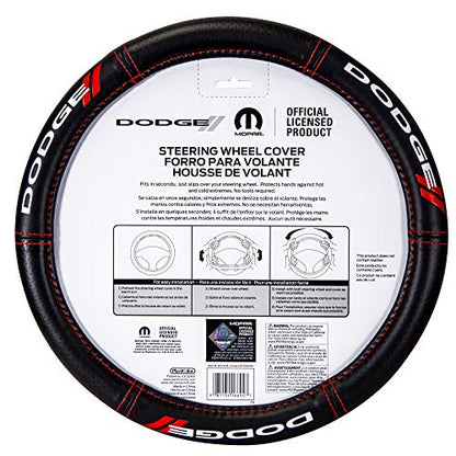 Plasticolor 006694R01 Dodge // Deluxe High Contrast Stitching Steering Wheel Cover