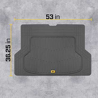 CAT Heavy Duty SUV Black Cargo Liner & Car Trunk Mat - Universal Trimmable All Weather Cargo Mats for Back of SUV - SUV Trunk Mat & Carpet Cover Trunk Liner - Cargo Cover Trunk Cover 53" x 36.25" - color: Black
