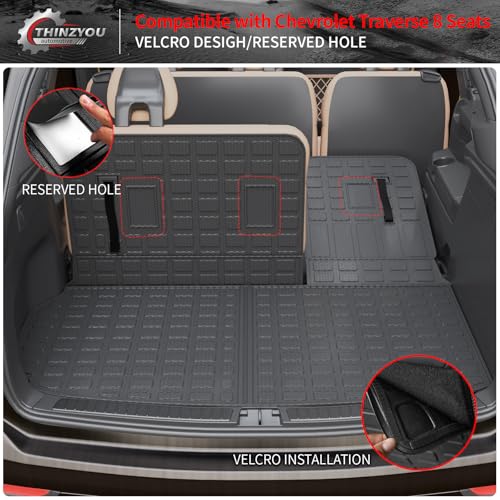 8 Seats Floor Mats Compatible with 2024 2025 2026 Chevy Traverse&GMC Acadia Cargo Liner Back Seat Cover Protector Caogo Mats 24-25 Chevrolet Traverse Accessories (Floor Mats Set of 9PCS) - style: For Chevrolet Traverse 8-Seater | 2024-2026