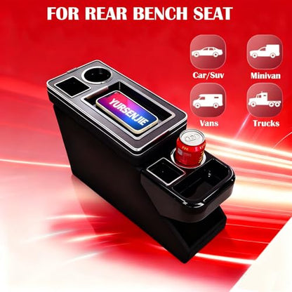Truck Center Console Organizer Between Seat for Minivans, SUVs, Middle Van Bench Organizer for Floor Between The Back Seat Console 18 Wheelers with Sliding Lid Design - size: 18 Wheelers with Sliding Lid Design
