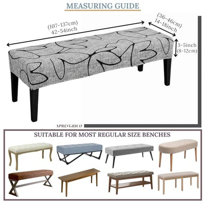 SPRINGRICO Stretch Dining Bench Cover, Removable Bench Slipcover Washable Bench Seat Protector Rectangle Bench Cover for Dining Room, Living Room, Bedroom, Kitchen (Lotus Gray) - color: Lotus Gray