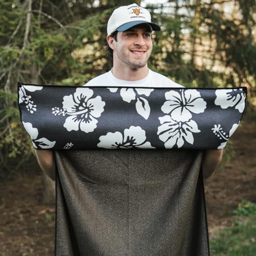 Sprints Athletic Running Towel, Full-Sized, Car Seat Cover - Performance Microfiber (Flex on the Beach - Black) - color: Flex on the Beach - Black