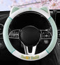 Women's Cartoon Steering Wheel Cover Comfortable, Breathable, Non-Slip All-Season Car Accessory Universal 15-inch Fit Suitable for Sedans, Pickup Trucks, and SUVs(Green) - color: Green