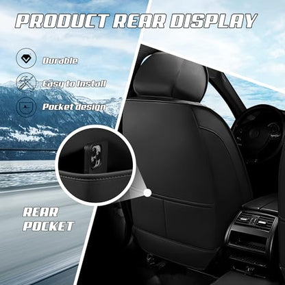 Car Seat Covers Fit for Honda 2000-2026, Stylish Sport Seat Covers, Waterproof Wear-Resistant Premium Nappa Leather Car Seat Covers.(2 Pcs Front/Black Blue)