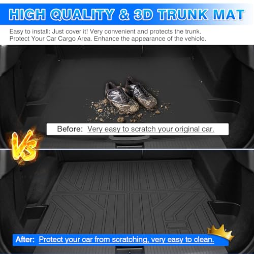 Cargo Mat for Nissan Rogue S | SV | SL 2021-2025 2026 (No Sport Model) Cargo Liner TPE All Weather Trunk Mat for Nissan Rogue Accessories - size: 5)Nissan Rogue 2021-2026 (No Sport Model)