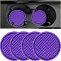 ZSDY Car Cup Coaster, 4PCS Universal Auto Non-Slip Cup Holder Embedded in Ornaments Silicone Coaster, Car Interior Accessories Sets, Purple - color: Purple