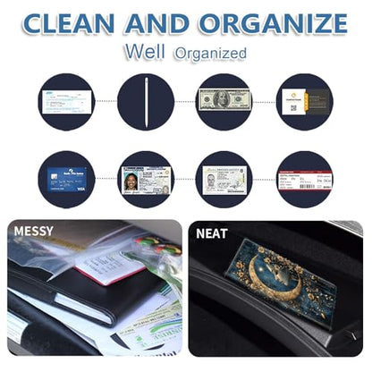 Car Registration and Insurance Holder for Women Men,Automobile License Document Card Holders Vehicle Glove Box Organizer Leather Accessories Driver Essential,Moon Flower Woman - color: Moon Flower Woman