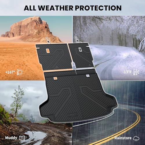 LASFIT Cargo Mat with Backrest Mat for Honda HRV 2023-2026 & for Acura ADX 2025-2026, All Weather TPE Custom Fit Trunk Mat Cargo Liner with Seatback Mat Accessories, Black - style: 6）For Honda HR-V | 2023-2026 | Trunk Mat