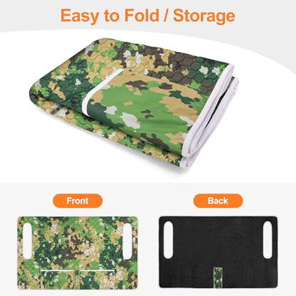 Golf Cart Seat Covers, Universal Golf Cart Seat Towel Blanket with 4 Front Pockets & Nonskid Bottom Fits for EZGO, Yamaha, Club Car and More 2 Person Seats Golf Carts - color: Green camouflage