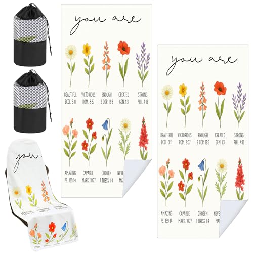 Hahafelt 2 Pack Car Seat Towel Covers with Storage Bag, 63 x 32 Inch Universal Non Slip Waterproof Sweat Protector for Car Truck, Gym Swimming Running, Machine Washable (Christian Floral) - style: Christian Floral