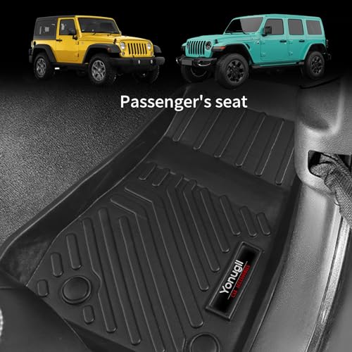 for 2018-2026 Jeep Wrangler JL 4 Door 2 Door 4XE /for 2020-2025 2026 Jeep Gladiator Front Floor Mats All Weather TPE Rubber Protection Accessories (for Jeep Wrangler JL Front Floor Mats) - color: for Jeep Wrangler JL Front Floor Mats