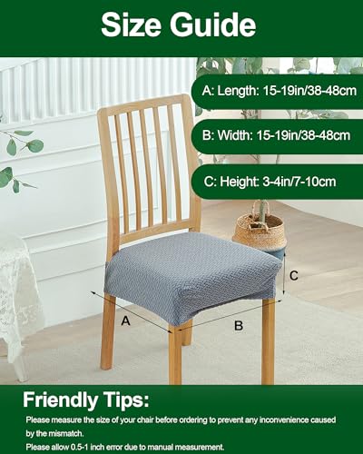 CRFATOP Jacquard Dining Room Chairs Seat Covers Set of 4 with Soft Bench Chair Cover Stretch Kitchen Chair Slipcover Washable Seat Cushion Slipcover Protector for Hotel Ceremony Banquet Wedding,B22 - color: Jacquard B22