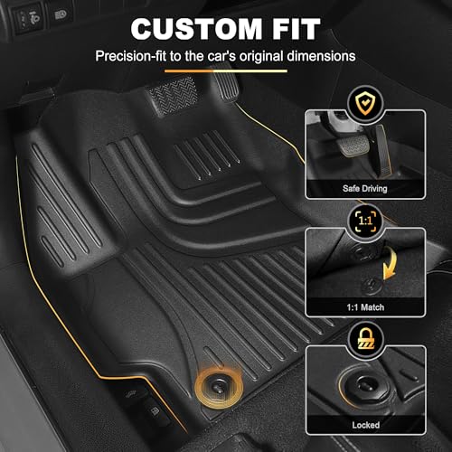 Automotive Floor Mats & Cargo Liners Compatible with 2014 2015 2016 2017 2018 2019 Toyota Corolla Floor Mats & Trunk Mat Set, All Weather TPE Floor Liners Cargo Mats (Not fit Hatchback Model). - style: 2014-2019 | For Toyota Corolla 1st & 2and Row & Cargo