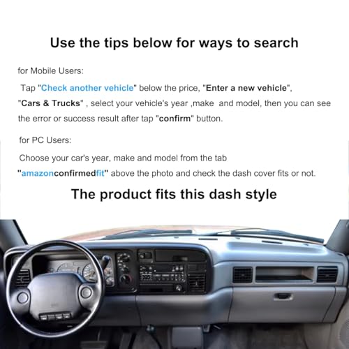 Yiz Dashboard Cover Dash Cover Mat Pad Custom Fit for Dodge Ram 1500 2500 3500 1994 1995 1996 1997 Pickup Truck (94-97Black) J23 - color: 94-97Black
