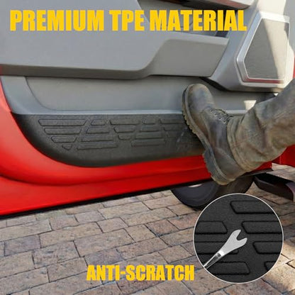 Car Door Anti Kick Pads Compatible with 2021-2025 Ford F150 SuperCrew Side Door Protective Cover Front & Rear TPE Inner Anti-Kick Panel Sticker Trim Protector 4PCS for 2024 F-150 Accessories