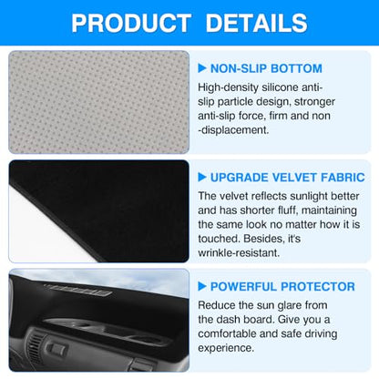 Autorder Dashboard Cover Mat for 1995 1996 Chevy Chevrolet Silverado C/K 1500 2500 3500&Tahoe&Suburban/GMC Sierra&Yukon Pickup Truck Accessories Dash Cover Upgrade Velvet Dash Mat - size: 1995 1996 Silverado